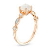 Thumbnail Image 2 of 6.0mm Lab-Created Opal and 0.11 CT. T.W. Diamond Vintage-Style Ring in 10K Rose Gold