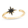 Thumbnail Image 0 of Black Spinel Star Open Shank Ring in Sterling Silver with 14K Gold Plate