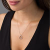 Thumbnail Image 1 of Diamond Accent Tilted Double Heart Pendant in Sterling Silver and 10K Rose Gold