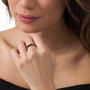 Thumbnail Image 1 of Black Spinel and Diamond Accent Bubbles Ring in 10K Gold with Black Rhodium
