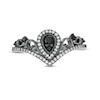 Thumbnail Image 3 of Black Spinel and Lab-Created White Sapphire Pear Frame Tiara Ring in Sterling Silver with Black Rhodium