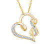 Thumbnail Image 0 of 0.117 CT. T.W. Diamond Infinity and Swirl Heart Pendant in Sterling Silver with 14K Gold Plate