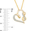 Thumbnail Image 3 of 0.117 CT. T.W. Diamond Infinity and Swirl Heart Pendant in Sterling Silver with 14K Gold Plate