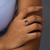 Thumbnail Image 1 of 6.2mm Lab-Created Blue and White Sapphire Ring in Sterling Silver