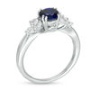 Thumbnail Image 2 of 6.2mm Lab-Created Blue and White Sapphire Ring in Sterling Silver