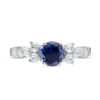 Thumbnail Image 3 of 6.2mm Lab-Created Blue and White Sapphire Ring in Sterling Silver