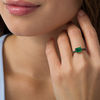 Thumbnail Image 2 of Emerald-Cut Lab-Created Emerald and 0.066 CT. T.W. Black Diamond Ring in 10K Rose Gold