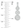 Thumbnail Image 2 of 0.95 CT. T.W. Composite Diamond Frame Three-Stone Drop Earrings in 10K White Gold
