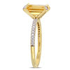 Thumbnail Image 2 of Emerald-Cut Citrine and 0.10 CT. T.W. Diamond Ring in 10K Gold