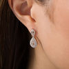 Thumbnail Image 1 of 0.58 CT. T.W. Diamond Frame Teardrop Earrings in 10K Rose Gold