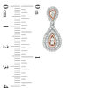 Thumbnail Image 2 of 0.58 CT. T.W. Diamond Frame Teardrop Earrings in 10K Rose Gold