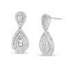 Thumbnail Image 1 of 0.58 CT. T.W. Diamond Frame Teardrop Earrings in 10K White Gold