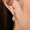 Thumbnail Image 2 of 0.58 CT. T.W. Diamond Frame Teardrop Earrings in 10K White Gold