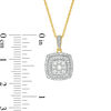 0.37 CT. T.W. Composite Diamond Double Cushion Frame Pendant in 10K Gold