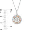 Thumbnail Image 2 of 0.95 CT. T.W. Composite Diamond Double Frame Pendant in 10K Two-Tone Gold
