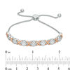 Thumbnail Image 1 of 0.18 CT. T.W. Diamond "XO" Bolo Bracelet in Sterling Silver and 10K Rose Gold - 9.5"