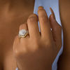 Thumbnail Image 2 of 0.58 CT. T.W. Composite Diamond Sunburst Heart Frame Multi-Row Bridal Set in Sterling Silver with 14K Gold Plate
