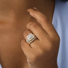 Thumbnail Image 2 of 1.23 CT. T.W. Multi-Diamond Square Frame Vintage-Style Multi-Row Bridal Set in 10K Gold