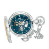 Thumbnail Image 0 of Men's James Michael Two-Tone Pocket Watch with Blue Skeleton Dial (Model: PMA181044C)