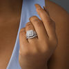 Thumbnail Image 1 of 1.23 CT. T.W. Multi-Diamond Square Frame Vintage-Style Multi-Row Bridal Set in 10K White Gold