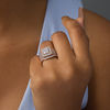 Thumbnail Image 2 of 1.23 CT. T.W. Multi-Diamond Square Frame Vintage-Style Multi-Row Bridal Set in 10K Rose Gold