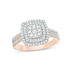 Thumbnail Image 1 of 0.37 CT. T.W. Diamond Double Cushion Frame Ring in 10K Rose Gold
