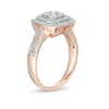 Thumbnail Image 2 of 0.37 CT. T.W. Diamond Double Cushion Frame Ring in 10K Rose Gold
