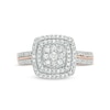 Thumbnail Image 3 of 0.37 CT. T.W. Diamond Double Cushion Frame Ring in 10K Rose Gold
