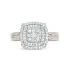 Thumbnail Image 4 of 0.37 CT. T.W. Diamond Double Cushion Frame Ring in 10K Rose Gold
