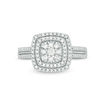 Thumbnail Image 3 of 0.37 CT. T.W. Diamond Double Cushion Frame Ring in 10K White Gold