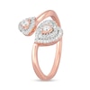 Thumbnail Image 1 of 0.23 CT. T.W. Diamond Bypass Double Heart Ring in 10K Rose Gold
