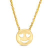 Thumbnail Image 1 of Smiley Face with Heart-Eyes Necklace in Sterling Silver with 14K Gold Plate
