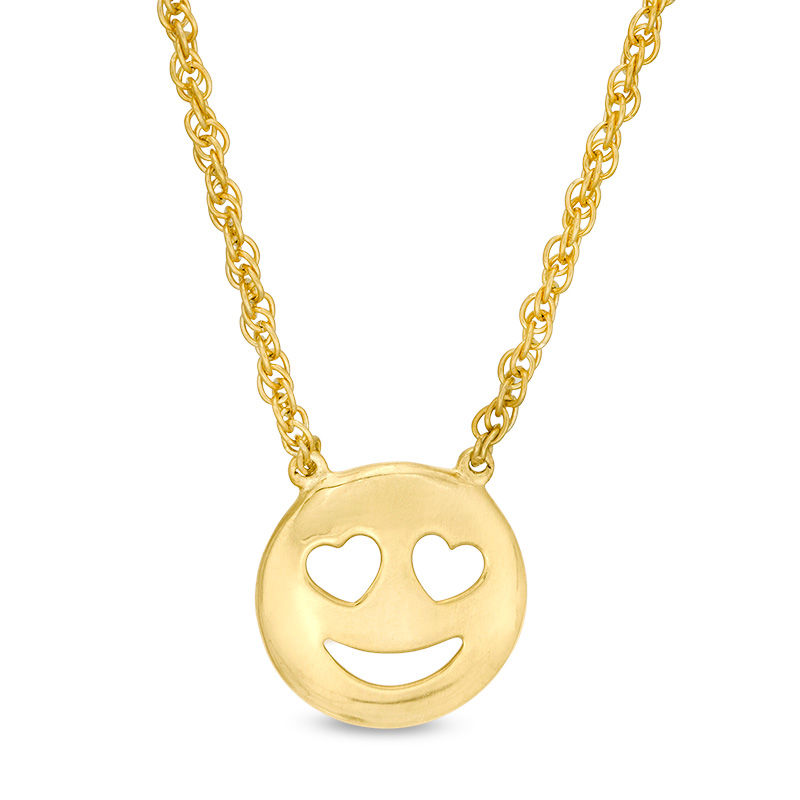 smiley face gold necklace