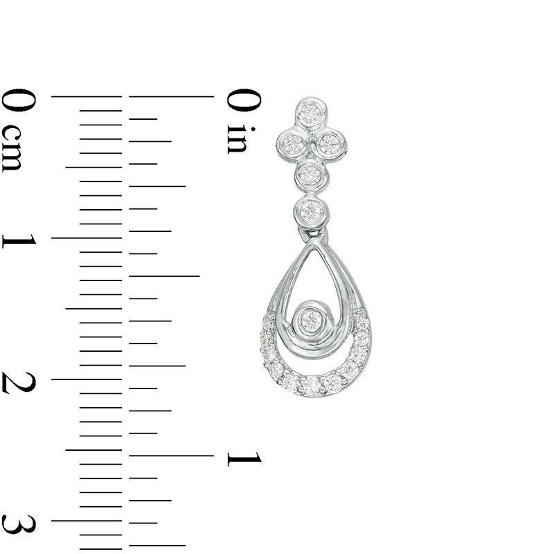 0.23 CT. T.W. Diamond Double Teardrop Earrings in Sterling Silver