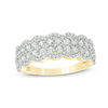 Thumbnail Image 0 of 0.95 CT. T.W. Diamond Double Row Scallop-Edge Band in 10K Gold