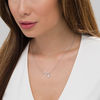 Thumbnail Image 2 of Diamond Accent Heartbeat and Paw Print Dangle Necklace in Sterling Silver
