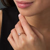 Thumbnail Image 2 of 4.5mm Lab-Created White Sapphire Solitaire Heart Shank Promise Ring in 10K Rose Gold
