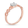Thumbnail Image 3 of 4.5mm Lab-Created White Sapphire Solitaire Heart Shank Promise Ring in 10K Rose Gold
