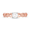 Thumbnail Image 4 of 4.5mm Lab-Created White Sapphire Solitaire Heart Shank Promise Ring in 10K Rose Gold