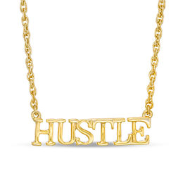 "HUSTLE" Necklace in Sterling Silver with 14K Gold Plate - 17.25"