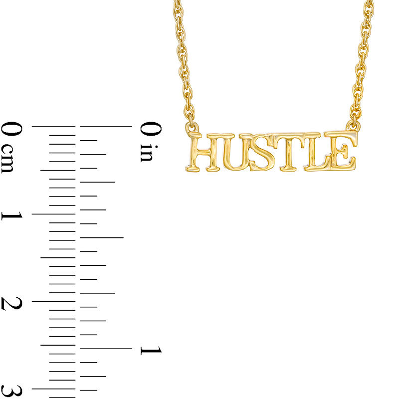 "HUSTLE" Necklace in Sterling Silver with 14K Gold Plate - 17.25"