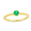 Thumbnail Image 1 of 4.0mm Lab-Created Emerald Solitaire Rope Shank Promise Ring in 10K Gold