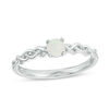 Thumbnail Image 0 of 4.0mm Lab-Created Opal Solitaire Braided Shank Promise Ring in Sterling Silver