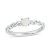 Thumbnail Image 1 of 4.0mm Lab-Created Opal Solitaire Braided Shank Promise Ring in Sterling Silver