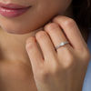 Thumbnail Image 1 of 4.0mm Lab-Created Opal Solitaire Braided Shank Promise Ring in Sterling Silver