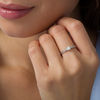 Thumbnail Image 2 of 4.0mm Lab-Created Opal Solitaire Braided Shank Promise Ring in Sterling Silver