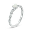 Thumbnail Image 2 of 4.0mm Lab-Created Opal Solitaire Braided Shank Promise Ring in Sterling Silver