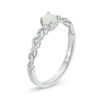 Thumbnail Image 3 of 4.0mm Lab-Created Opal Solitaire Braided Shank Promise Ring in Sterling Silver
