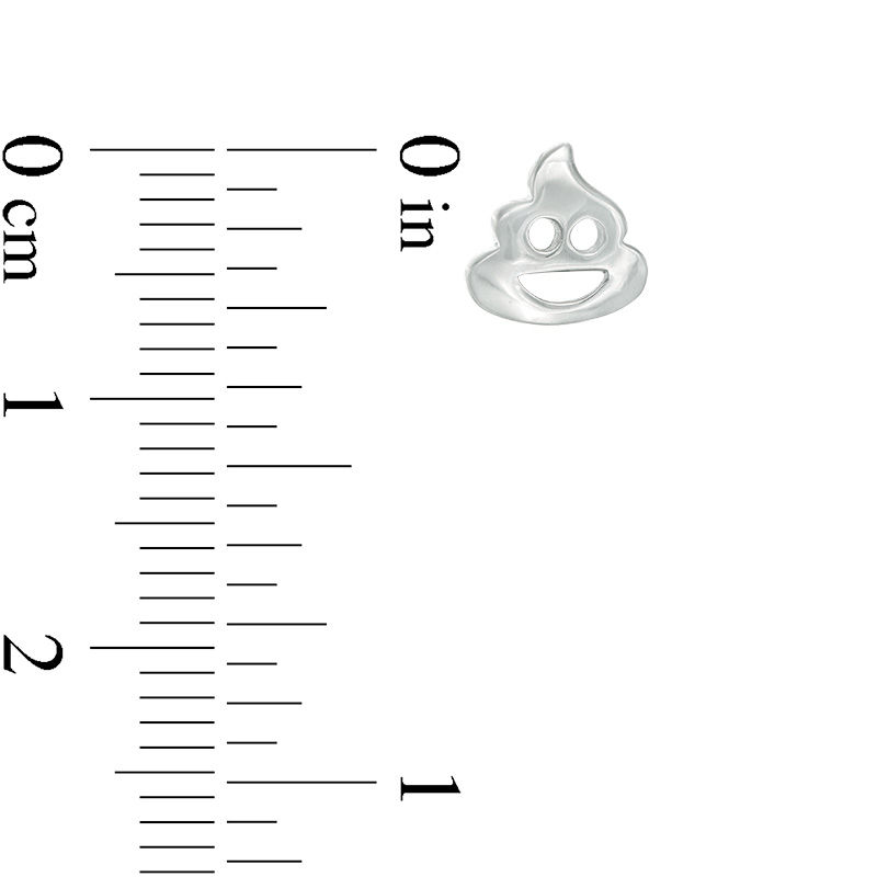 Main Image 2 of Emoji Poo Stud Earrings in Sterling Silver