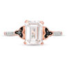 Thumbnail Image 3 of Emerald-Cut Lab-Created White Sapphire and 0.04 CT. T.W. Enhanced Black and White Diamond Promise Ring in 10K Rose Gold